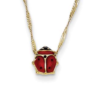 Gold Classics(tm) 14kt. Ladybug Necklace