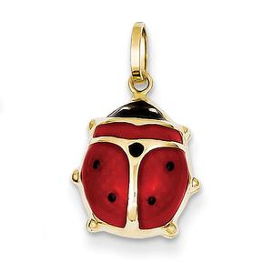 Gold Classics(tm) 14kt. Enameled Ladybug Charm- Gold
