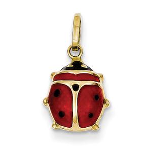 Gold Classics(tm) 14kt. Red Enameled Ladybug Charm