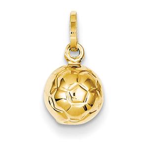 Gold Classics(tm) 14kt. 3D Soccer Ball Charm