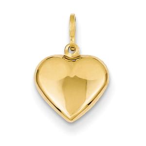 Gold Classics(tm) 14kt. Puffed Heart Charm - Yellow Gold