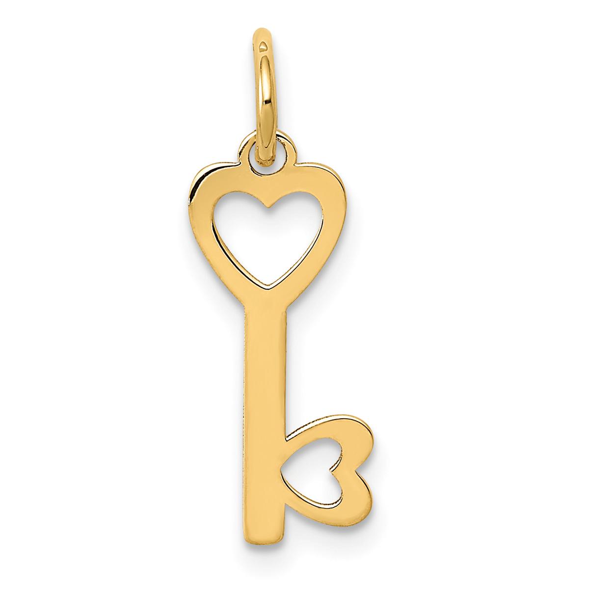 Gold Classics(tm) 14kt. Polished Hearts Key Charm