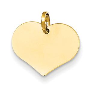 Gold Classics(tm) 14kt. Heart Disc Charm Yellow Gold