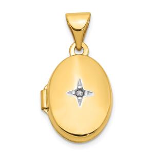 Gold Classics(tm) 14kt. Gold Diamond Locket