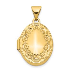 Gold Classics(tm) 14kt. Gold Scroll Oval Locket