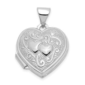 Gold Classics(tm) 14kt. White Gold Heart Locket