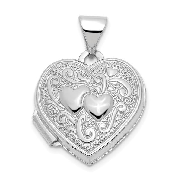 Gold Classics(tm) 14kt. White Gold Heart Locket