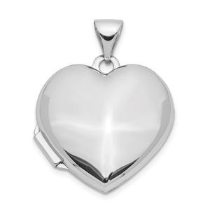Gold Classics(tm) 14kt. White Gold Domed Heart Locket