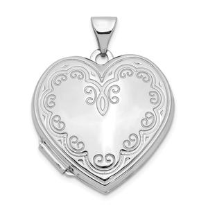 Gold Classics(tm) 14kt. White Gold Heart Locket Pendant