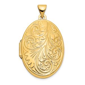 Gold Classics(tm) 14kt. Gold Scroll Oval Locket