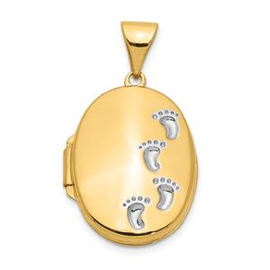 Gold Classics(tm) 14kt. Gold Footprints Locket
