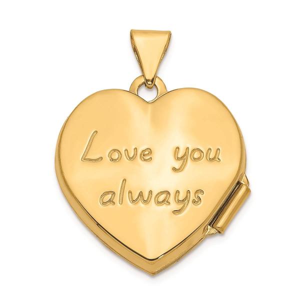 Gold Classics(tm) 14kt. Gold Scrolled Love You Always Heart Locket alternate view