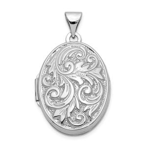 Gold Classics(tm) 14kt. White Gold Reversible Love You Always Locket
