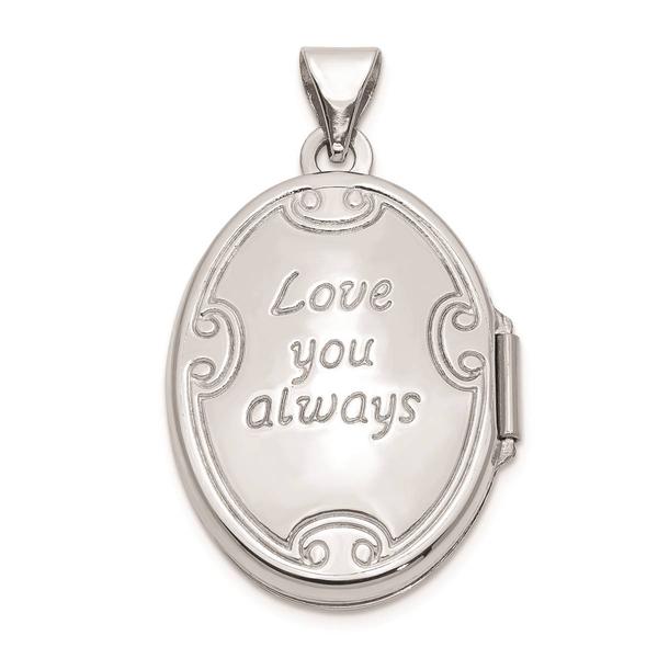 Gold Classics(tm) 14kt. White Gold Reversible Love You Always Locket alternate view