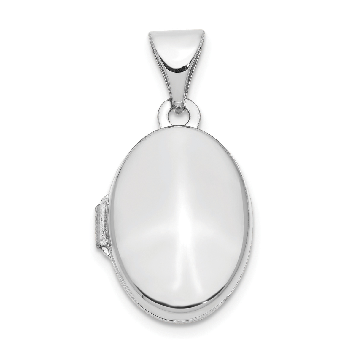 Gold Classics(tm) 14kt. White Gold 13mm Oval Plain Assembled Locket