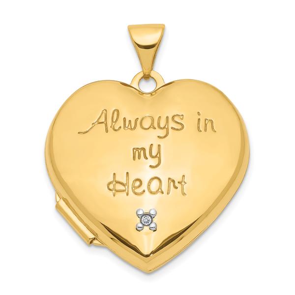 Gold Classics(tm) 14kt. Gold 21mm Heart with Diamond Locket