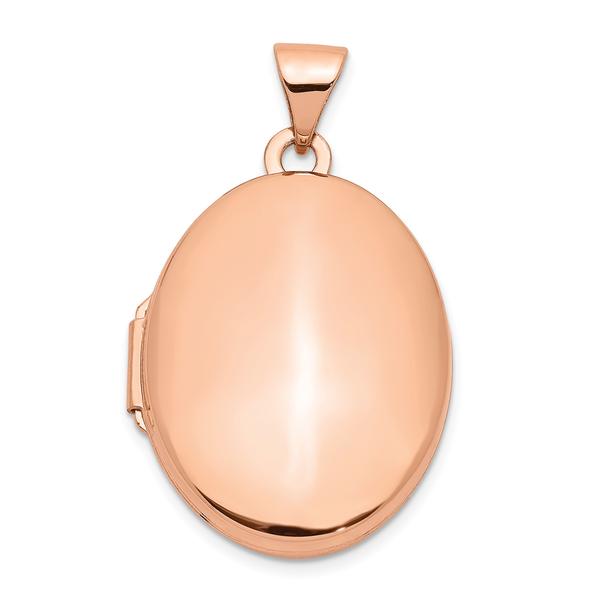 Gold Classics(tm) 14kt. Rose Gold Polished 21mm Domed Oval Locket