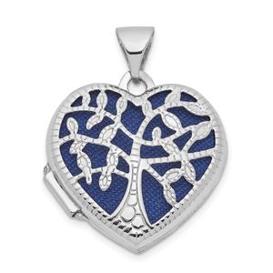 Gold Classics(tm) 14kt. White Gold 18mm Heart with Tree Locket