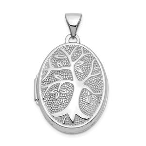 Gold Classics(tm) 14kt. White Gold 21x16mm Oval Tree Locket