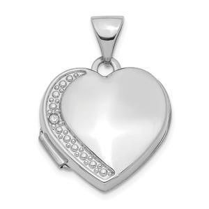 Gold Classics(tm) 14kt. White Gold Diamond 16mm Heart Locket Pendant