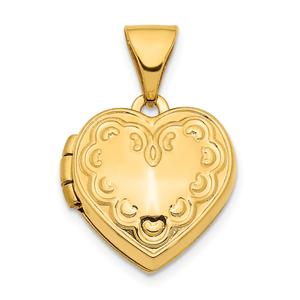 Gold Classics(tm) 14kt. Gold 13mm Heart Locket Pendant