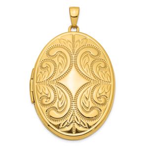 Gold Classics(tm) 14kt. Gold 38mm Large Oval Family Locket Pendant