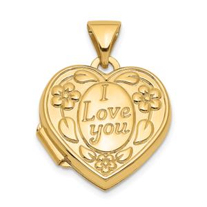 Gold Classics(tm) 14kt. Gold I Love You Heart Locket