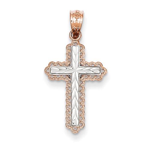 Gold Classics(tm) Rose Gold & Rhodium Diamond Cut Cross