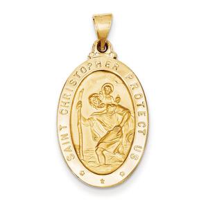 Unisex Gold Classics(tm) 14kt. St. Christopher Medal Pendant