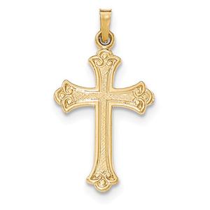 Gold Classics(tm) 14kt. Gold Fleur De Lis Cross Pendant