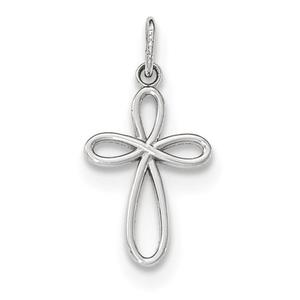 Gold Classics(tm) White Gold Polished Ribbon Cross