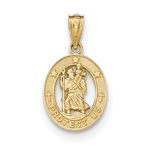 Gold Classics(tm) 14kt. Gold Polished St. Christopher Pendant