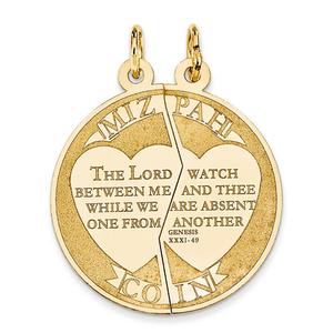 Gold Classics(tm) 14kt. Gold Mizpah Break-Apart Charm