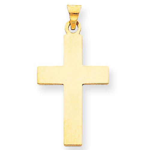Unisex Gold Classics(tm) 14kt. Flat Polished Cross Pendant