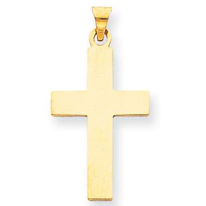 Unisex Gold Classics(tm) 14kt. Flat Polished Cross Pendant