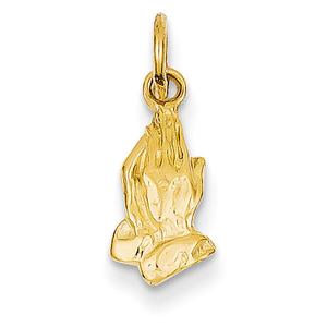 Unisex Gold Classics(tm) 14kt. Yellow Gold Praying Hands Pendant