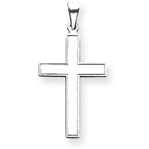 Unisex Gold Classics(tm) White Gold Cross Pendant