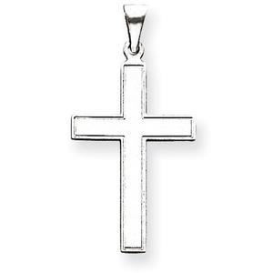 Unisex Gold Classics(tm) White Gold Cross Pendant