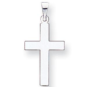 Unisex Gold Classics(tm) 14kt. White Gold Cross Pendant