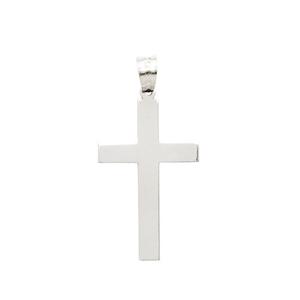 Unisex Gold Classics(tm) 14kt. White Gold Polished Cross Pendant
