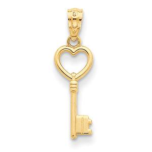 Gold Classics(tm) 14kt. Heart Key Polished Pendant