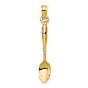Unisex Gold Classics(tm) 14kt. Gold 3D Table Spoon Pendant