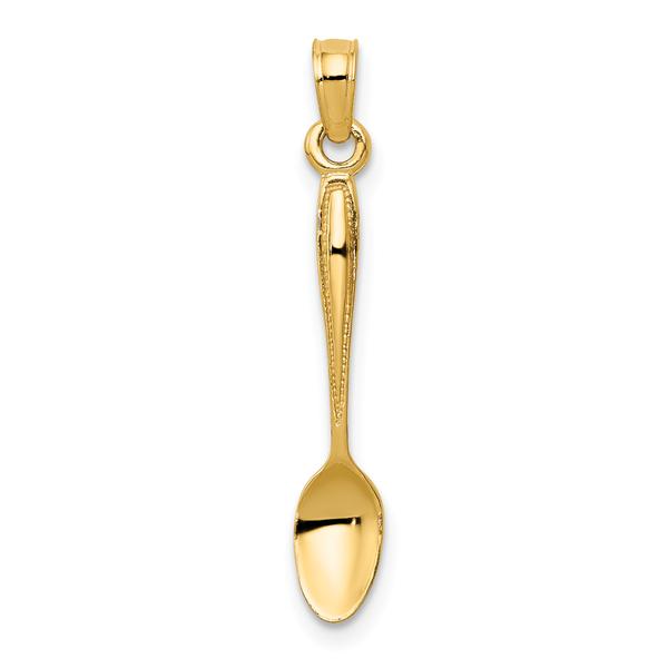 Unisex Gold Classics(tm) 14kt. Gold 3D Table Spoon Pendant
