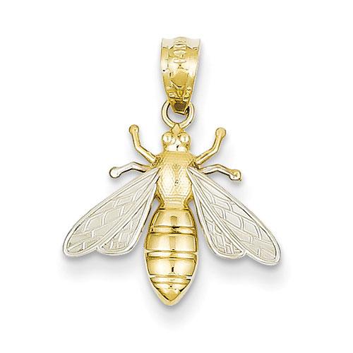 Gold Classics(tm) 14kt. Gold & Rhodium Bee Pendant