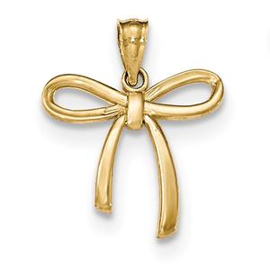 Gold Classics(tm) 14kt. Small Ribbon Bow Pendant