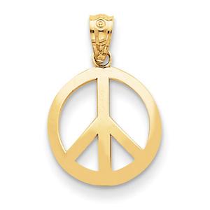 Gold Classics(tm) 14kt. Gold Peace Sign Circle Pendant