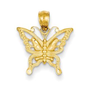 Gold Classics(tm) 14kt. Diamond Cut Butterfly Pendant