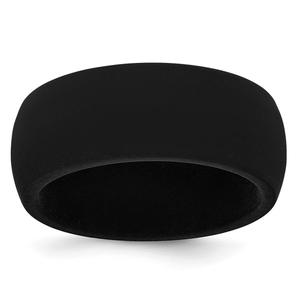 Mens Gentlemen's Classics(tm) Black Silicone 8.7mm Wedding Band