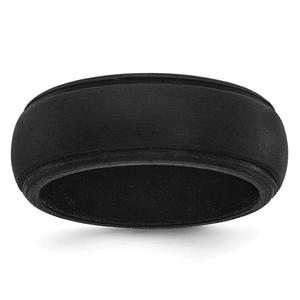 Mens Gentlemen's Classics(tm) Black Silicone 8mm Wedding Band