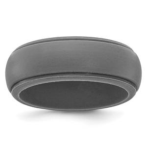 Mens Gentlemen's Classics(tm) Grey Silicone 8mm Wedding Band